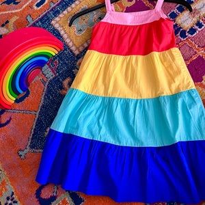 Super cute, never worn, perfect condition Hanna Anderson tiered, rainbow dress